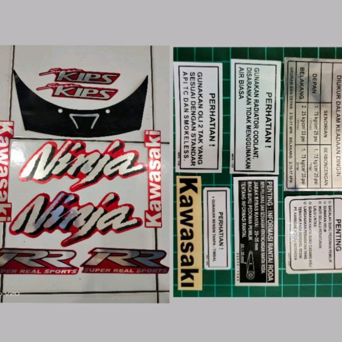 striping ninja rr old merah+ stiker set