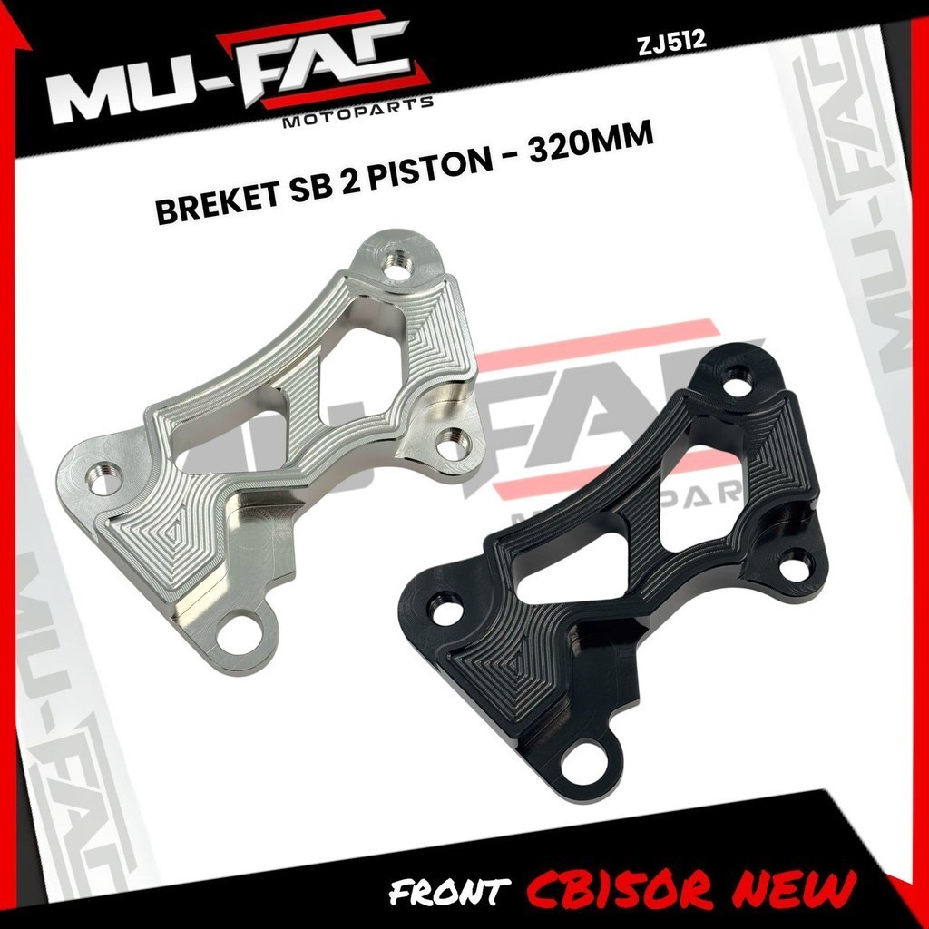 MUFAC Breket Kaliper Samurai Brake / Nolan Axial 2 Piston Depan CB150R New Ukuran 320mm