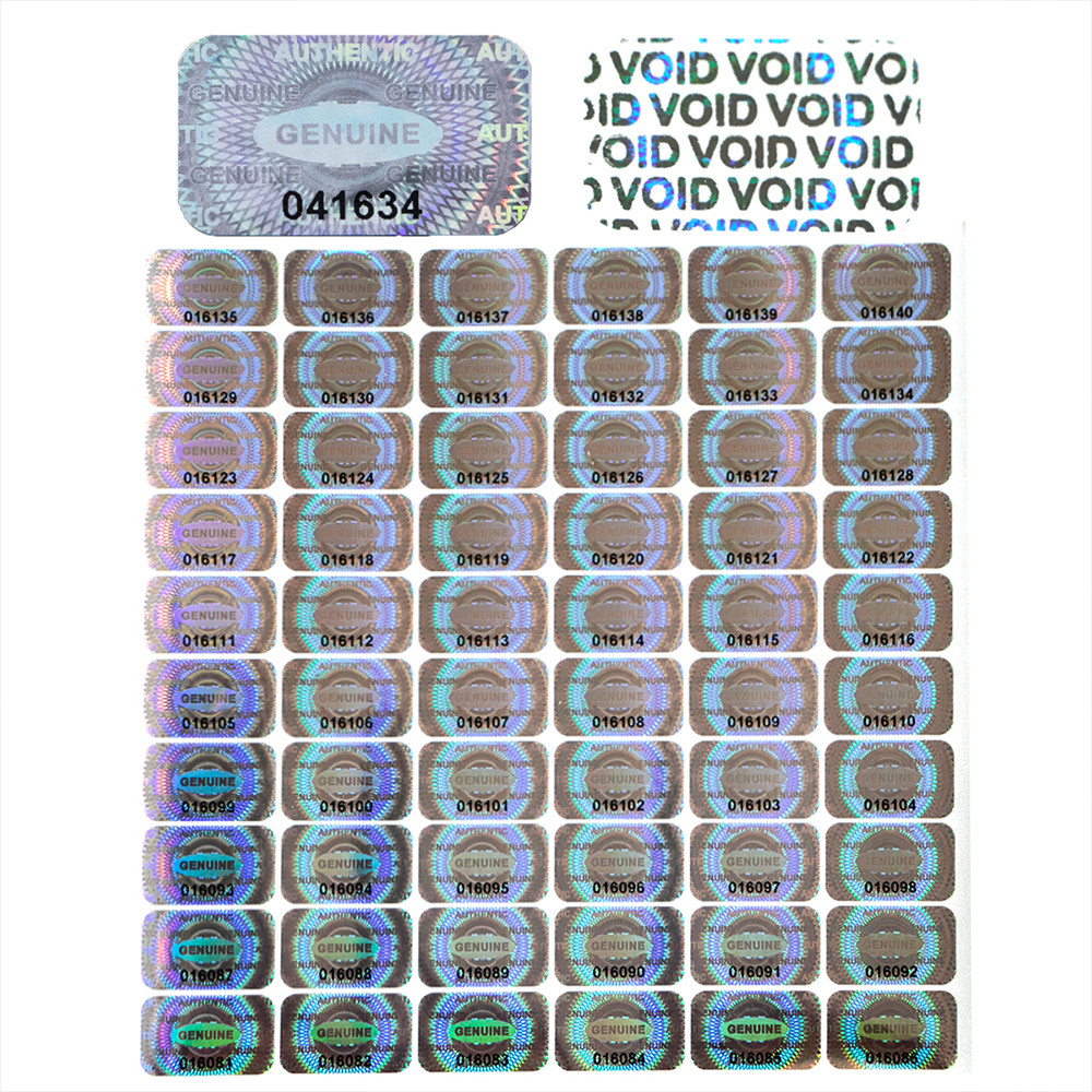 

300/600pcs 2.5x1.5cm Security Seal Tamper Proof Stickers Holographic Warranty Void Laser Label with Serial Number Adhesive label