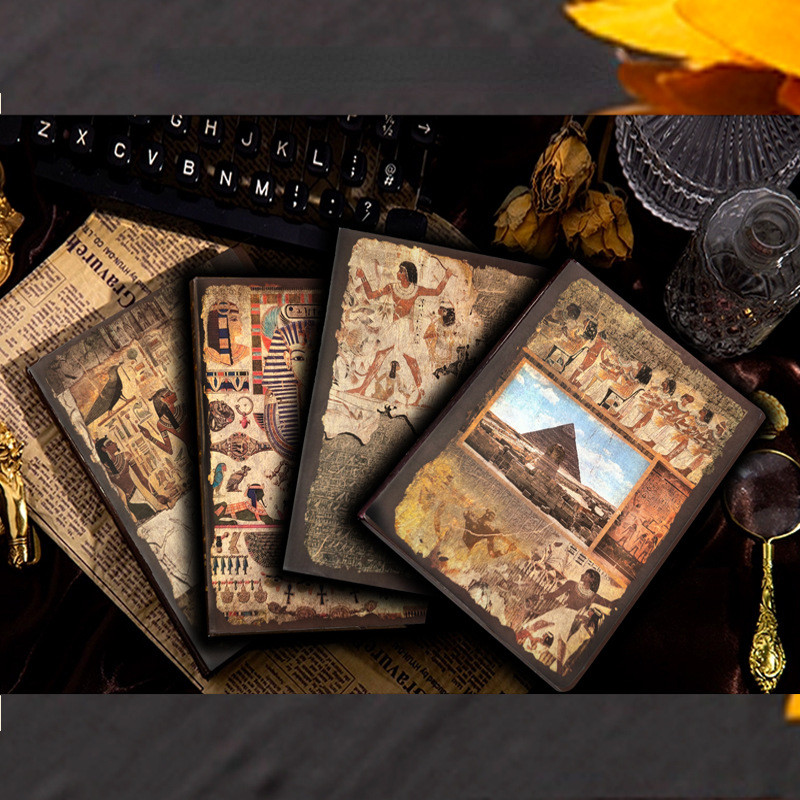 

Egyptian Aesthetic Notebook Pharaohs Mural Journals Color Page Inside Diary Planner Student School Supplies