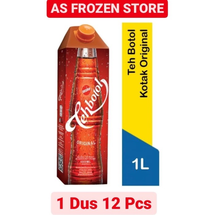 Teh Botol Sosro Kotak 1 Liter / Teh Botol Kotak 1 Liter 1 Dus 12 Pcs - Dgn Cargo