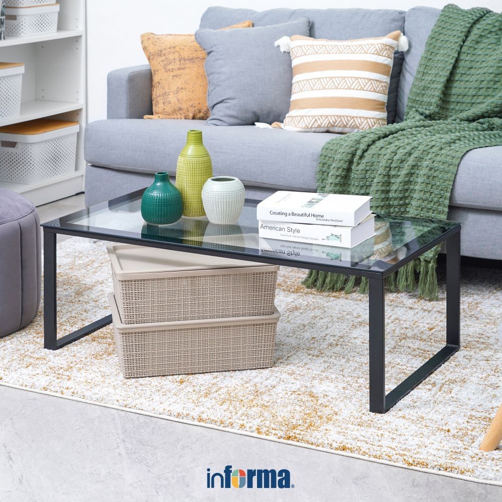 Informa Tinka Meja Tamu - Hitam Coffee Table Meja Ruang Tamu Serbaguna Furniture Rumah Aesthetic Kel