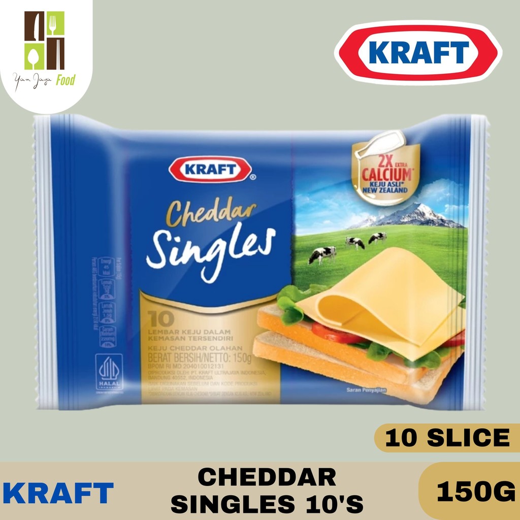 

Kraft Keju High Calcium Singles 10 Slice Untuk Burger dan Camilan 150g