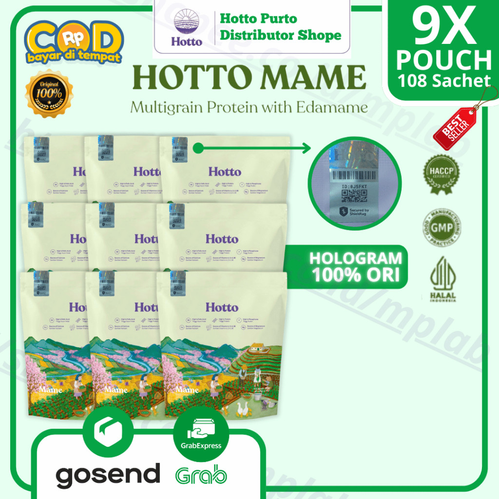 

SUPER BUNDLING!!! NEW Hotto Mame Protein Multigrain with EDAMAME 9 POUCH 108 SACHET(BUNDLE!)