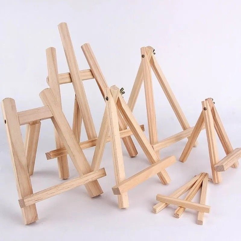 

Children Painting Craft Holder Folding Tripod Wood Mini Easel Frame Desktop Triangle Display Stand Name Card Stand Holder