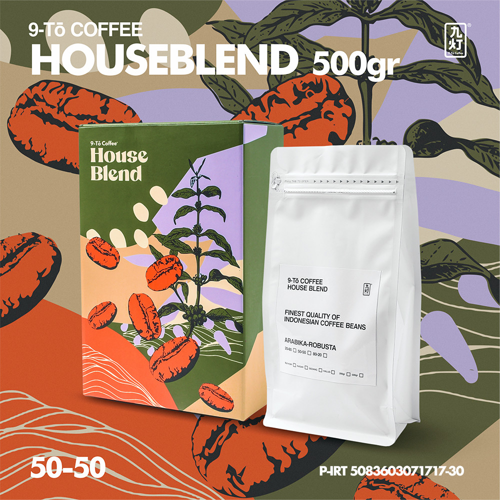 

JAMIN MURAH !!!9-To Coffee Houseblend Gold 50% Arabika 50% Robusta 500gr Biji Kopi Indonesia(BISA LANGSUNG ORDER)