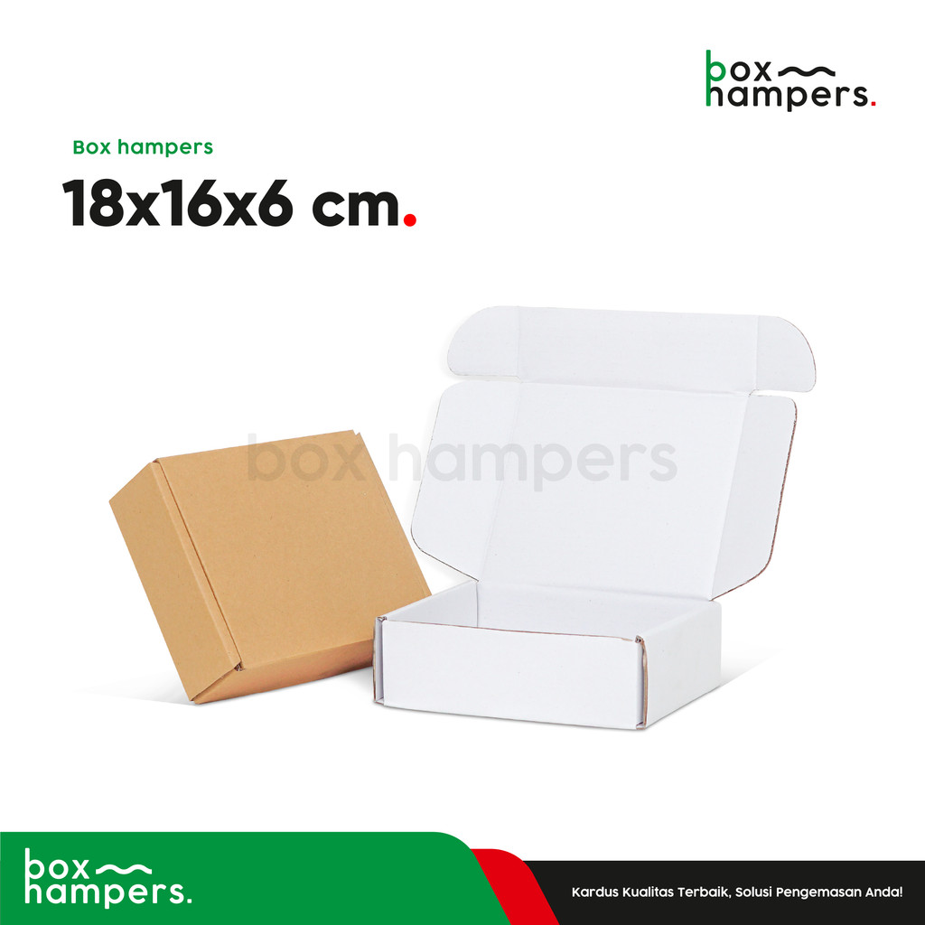 

Box 18x16x6 cm Kardus/Polos/kemasan/Hampers/tinggi6