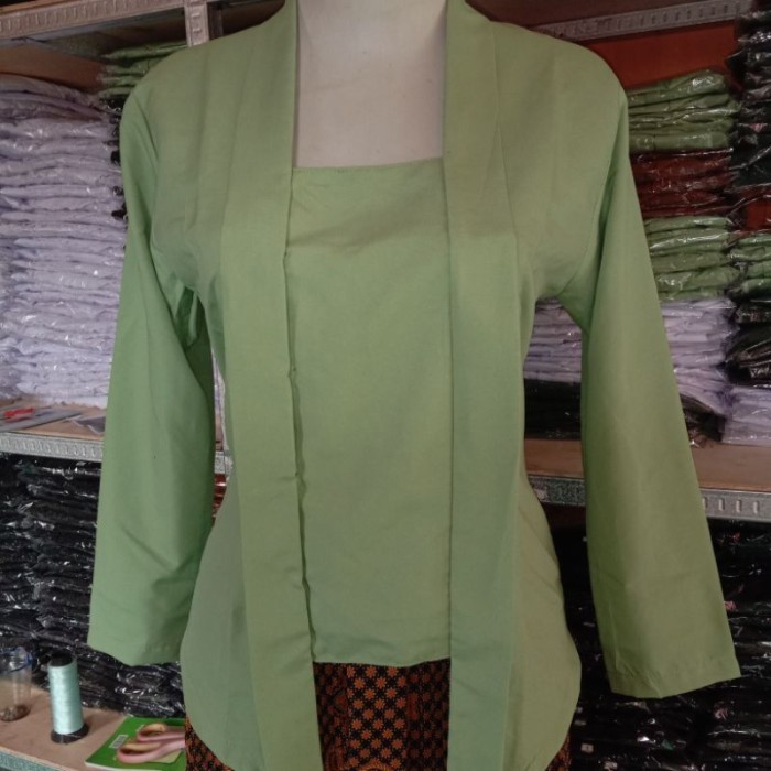

✨LARIS✨ -kit KEBAYA KUTUBARU modern POLOS Putih hitam jotol terakota - Jotol, S