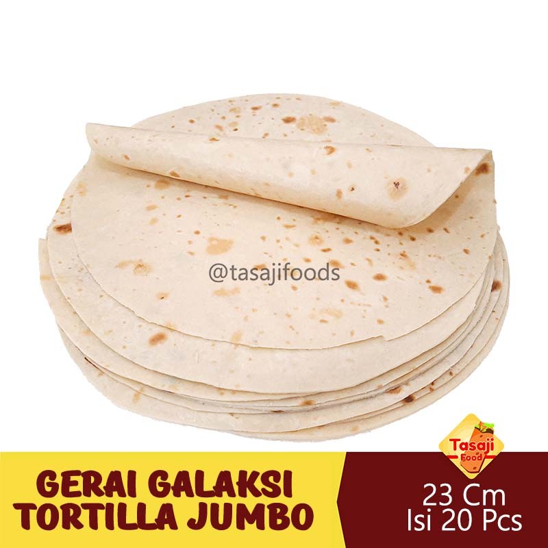 

Gerai Galaksi Tortilla Jumbo 23 Cm Isi 20 Pcs Kulit Kebab