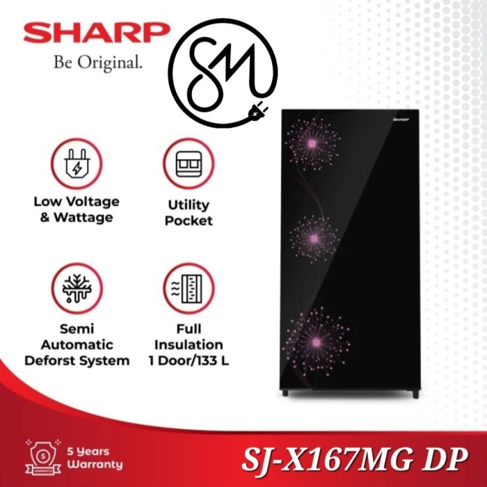 Kulkas Sharp 1 pintu SJ-X167MG DB DP 167MG SJX167 133 L
