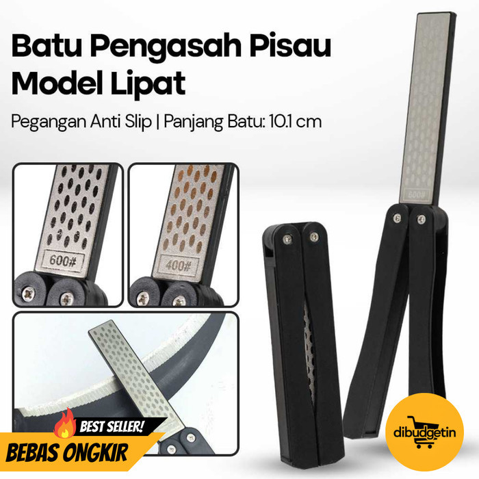 Batu Pengasah Pisau Model Lipat Diamond Knife Sharpener Non Slip - DMD DM-10CM