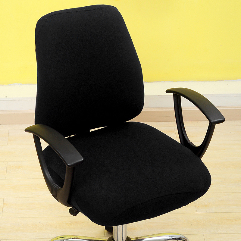 Office Chair Cover With Back Computer Game Seat Cover Solid Universal Spandex Anti-dust Elastic Armc