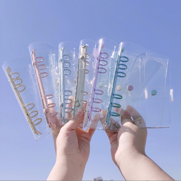 

A5 A6 Loose-Leaf Notebook Cover PVC Notebook Diary Bullet Cover 6 Hole Binder Clip Notebook Office Planner Stationery