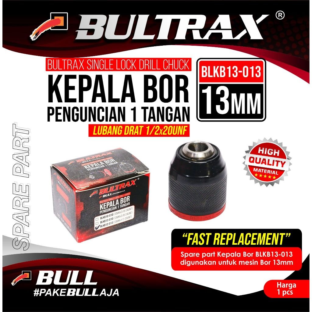 Bultrax spare part kepala bor 13mm BLKB13-013