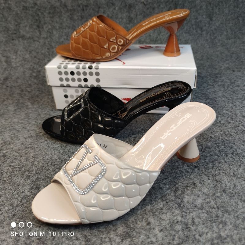 SOFIYA ORI 8062 3 SANDAL SLOP  HEELS WANITA  IMPORT  HAK  7 CM/ SENDAL.HILS