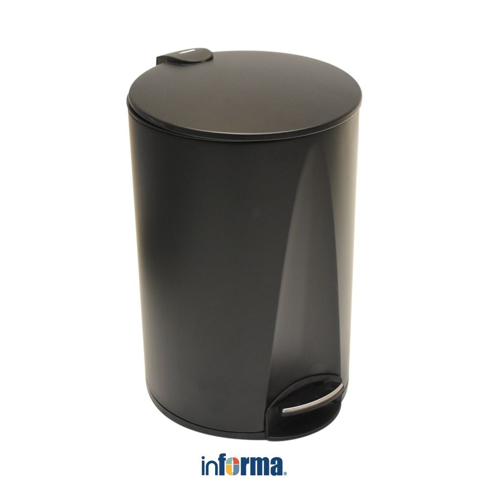 Informa 12 ltr Prism Jet Tempat Sampah Pedal Slow Close - Hitam Wadah Pembuangan Alat Kebersihan Inj