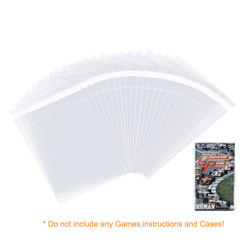 

100pcs Resealable Protective Manual Insert Bags Plastic Sleeves for Super Famicom SFC Cartridge Game Pouch Instructions Booklet