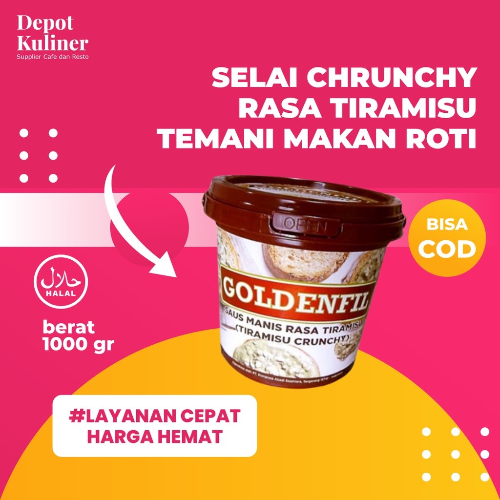 

Goldenfil Tiramisu Crunchy 1KG / Goldenfill Medan Selai Golden Fil