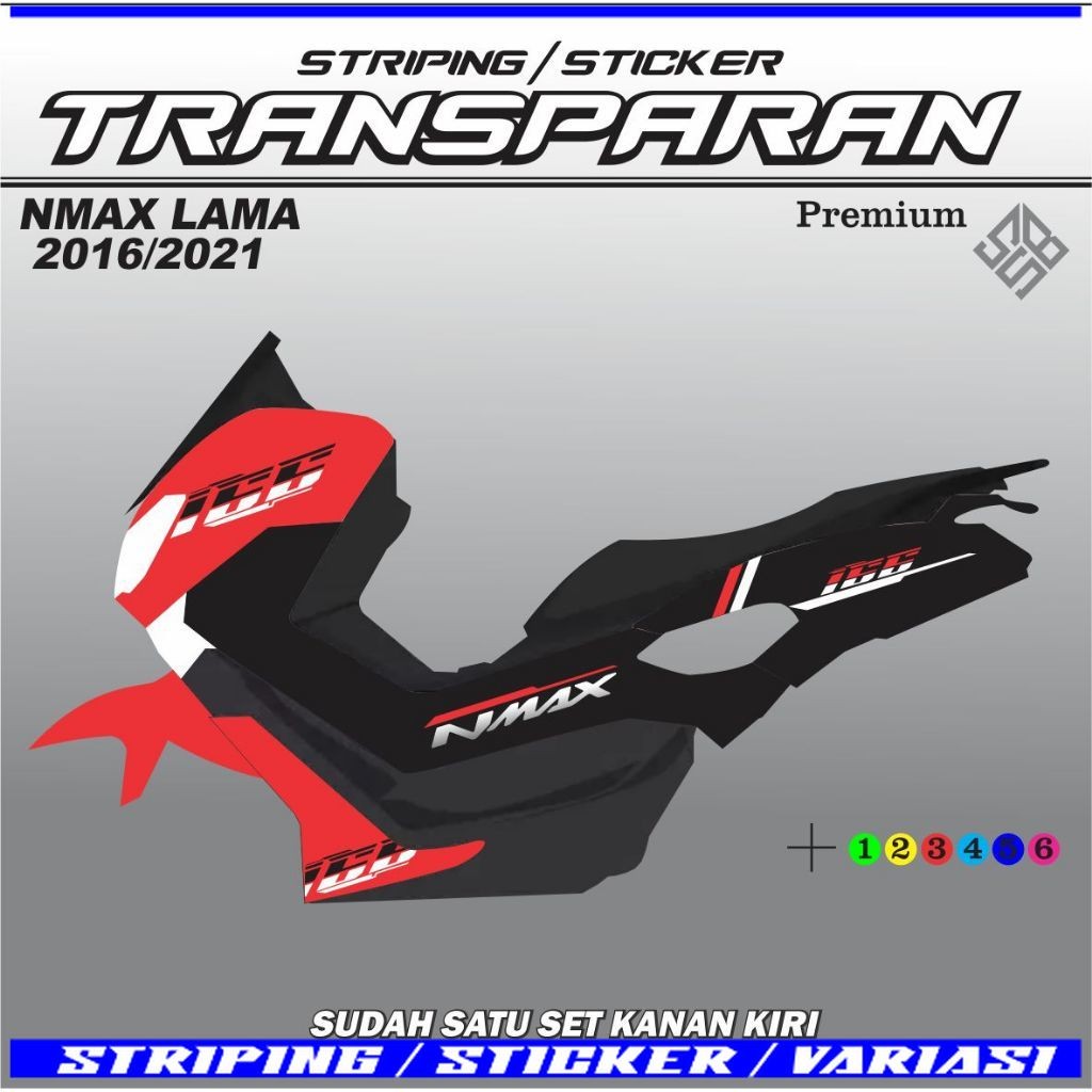 Sticker Transparan Striping Nmax Terbaru Vietnam Racing Style Livery Warna Kombinasi STRIPING