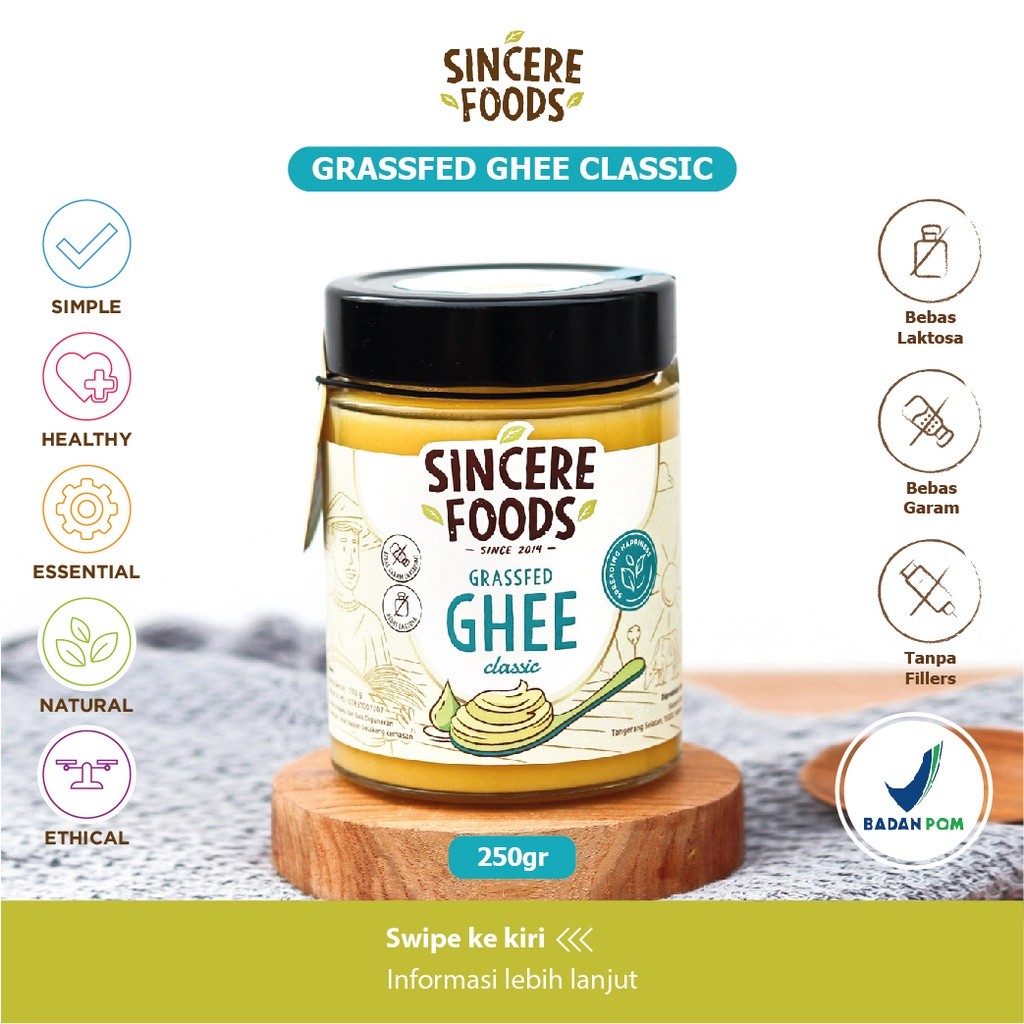 

Sincere Foods Grass Fed Ghee Butter / Minyak Samin BB Booster Mpasi