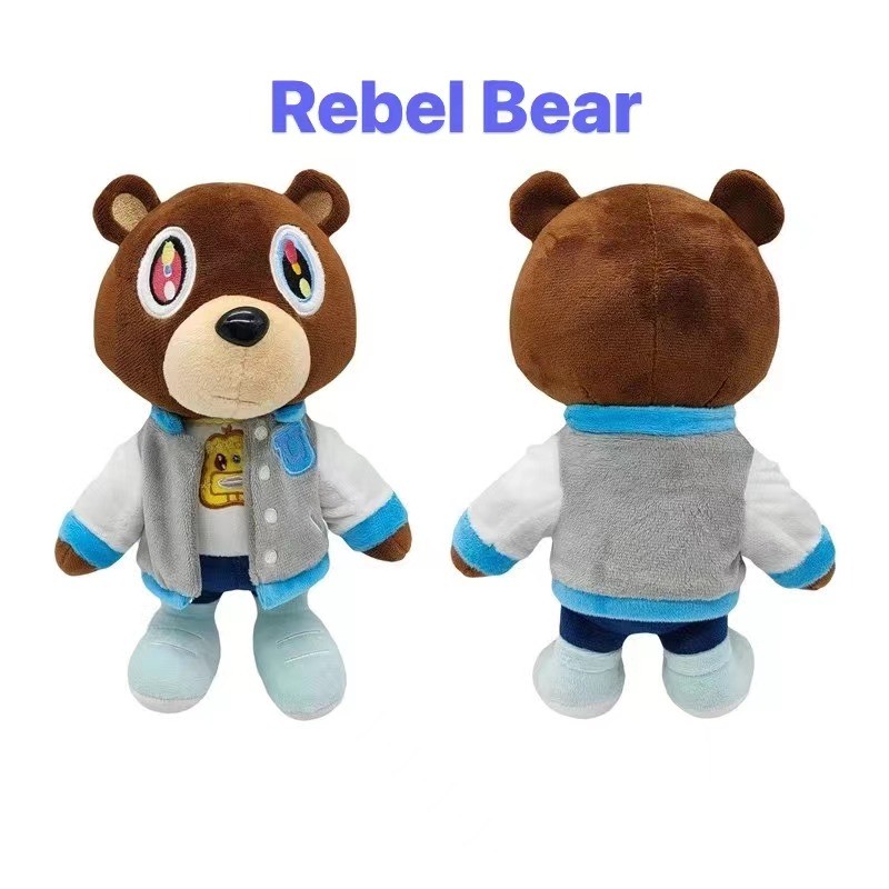 

New Kawaii Kanye Dropout Bear Teddy Bear Plush Toys Kanye West Graduation Soft Stuffed Home Room Decor Birthday Gift 1/4pcs 26cm