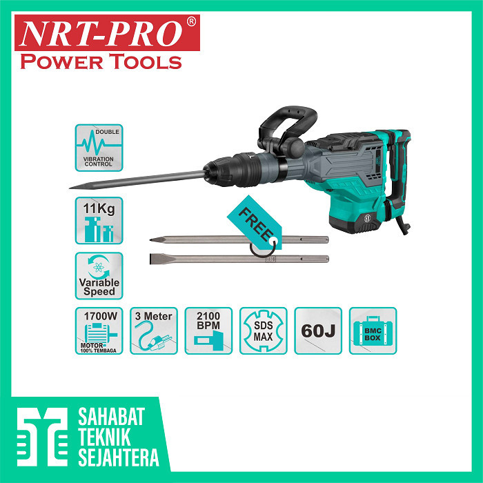NRT-PRO PH11 HD Mesin Bor Bobok Jack Hammer Demolition Drill Beton Tembok Impact PH11HD PH 11 HD