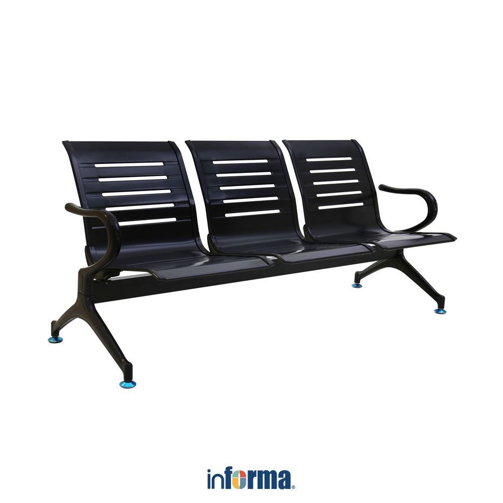 Informa Omero Kursi Tunggu 3 Dudukan - Hitam Waiting Room Chair Bangku Tunggu Tamu Kursi Lobby Termi