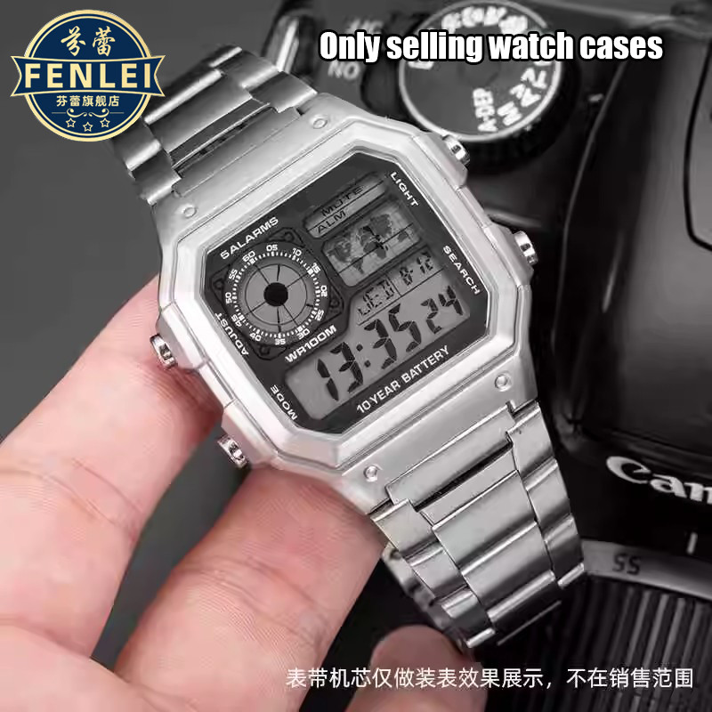 For Casio AE1200 Metal wat case 304 stainless steel modified wat film glass Watband wat ring front c