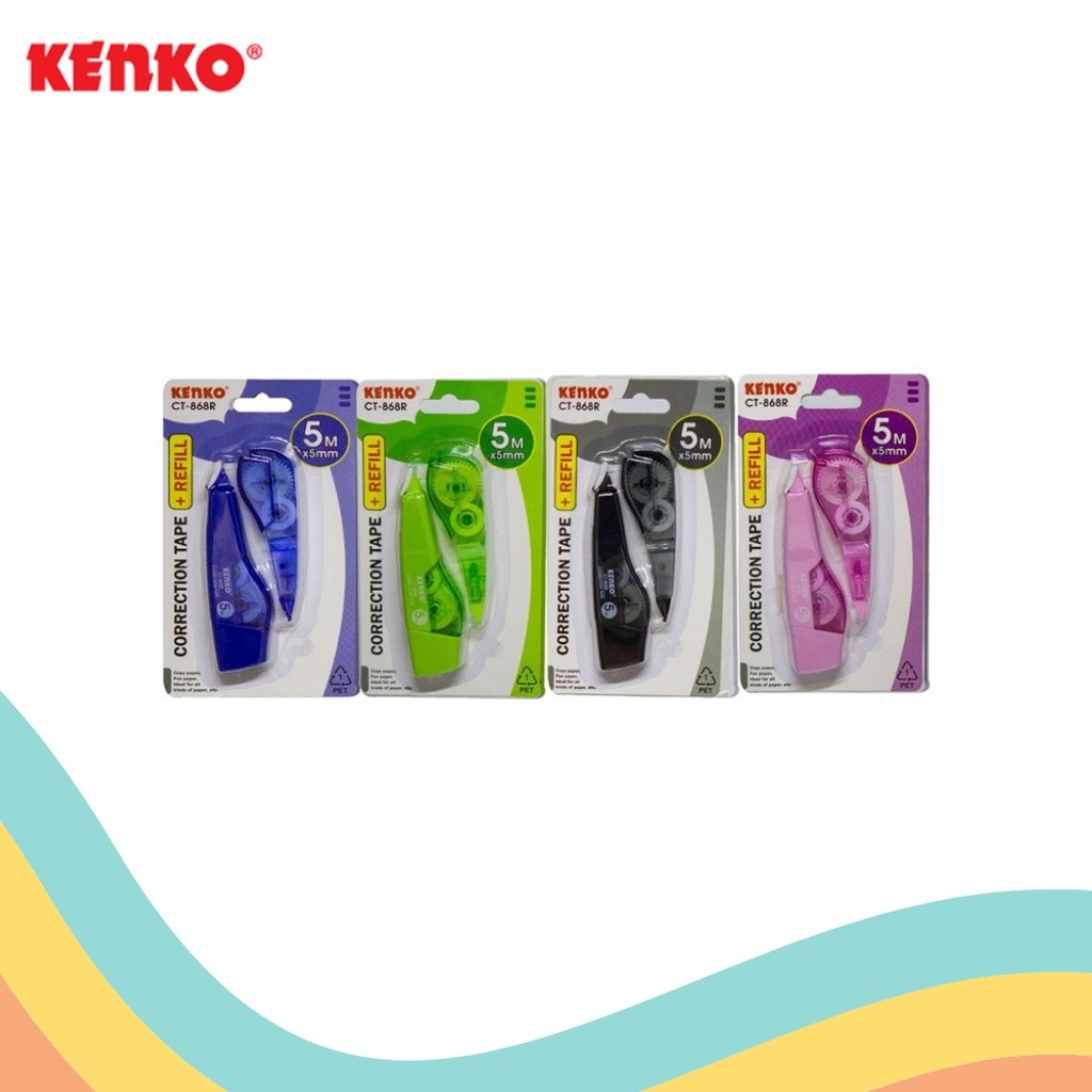 

Kenko Correction Tape CT-868R + Refill 1 Pcs - Pita Koreksi Tipe-X untuk Kantor dan Sekolah