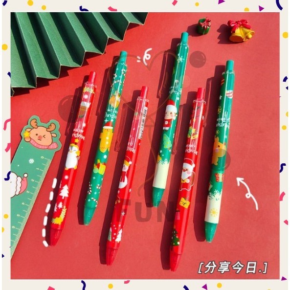 

FF PROMO - Pulpen Desain Christmas / Pulpen Gel Natal Aesthetic Estetik / Alat Tulis Lucu Import