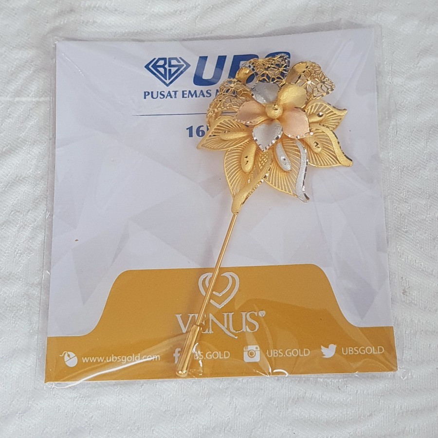 bros hijab peniti tusuk model bunga variasi 1 emas 70 % 700 70% 16k