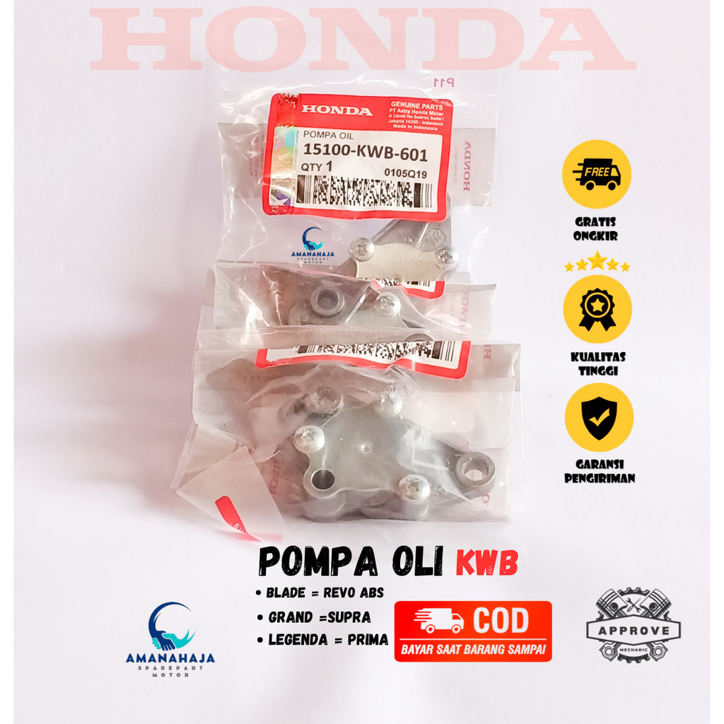 ( GARANSI ) ORI POMPA OLI MOTOR HONDA REVO ABS / BLADE (KWB) | SPAREPART ORIGINAL HONDA SUKU CADANG 
