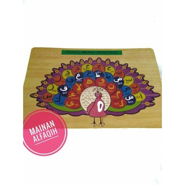 Mainan kreatifitas anak / Mainan  Edukasi Anak Puzzle Huruf Hijayyah Bentuk Burung Merak Mainan anak
