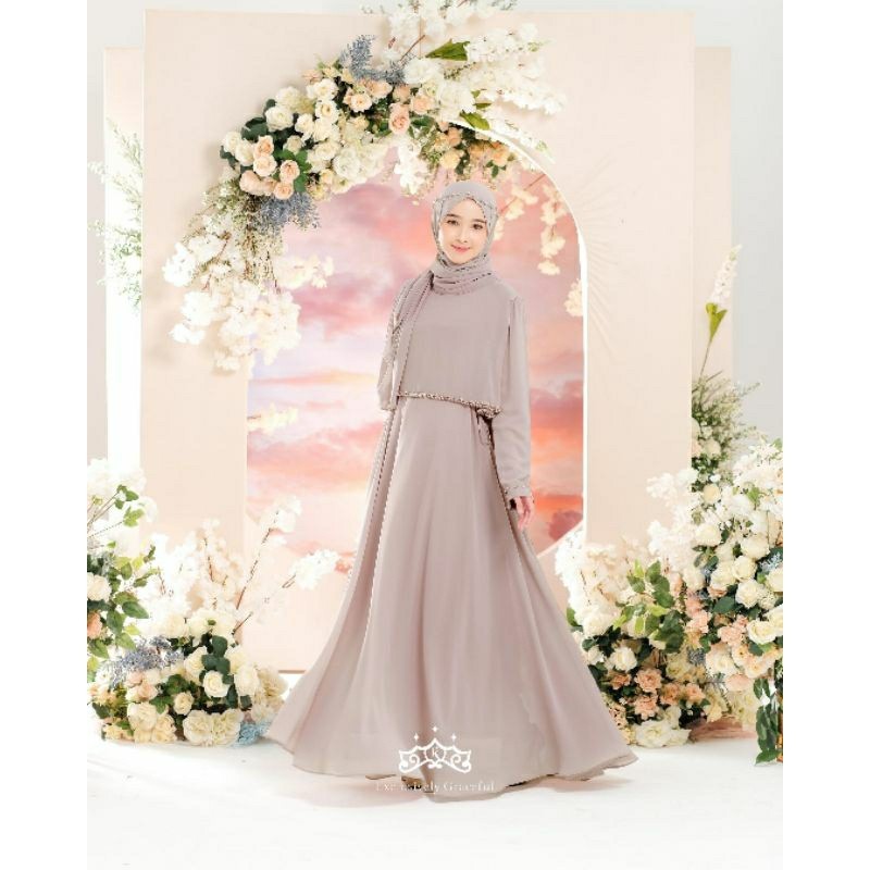 READY - FREE GIFT EXCLUSIVE ORI KAZAMI HAWA DRESS KAZAMI STORE - DRESS GAMIS MURAH SYAR'I - KAZAMI O