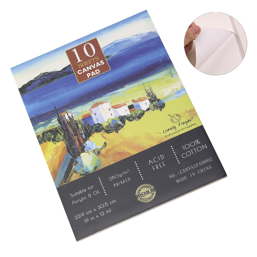 

Canvas Paper, 10 Sheets 9" x 12" 280g Primed Acid-Free Artist Paper for Adults and Students - Oil Paint, Acrylic Paint
