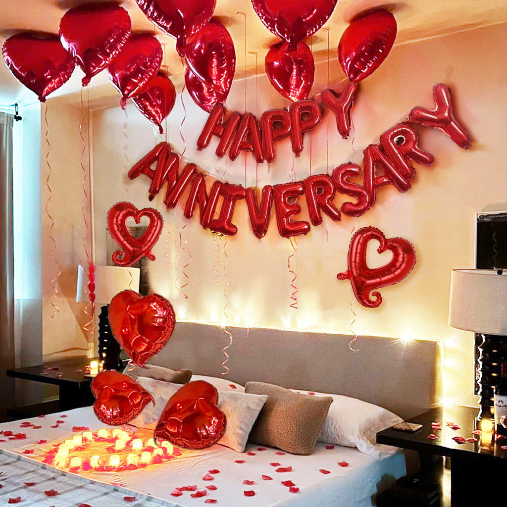 30pcs Anniversary Decoration Balloons, Happy Anniversary Banner, for Wedding Bridal Shower, Annivers