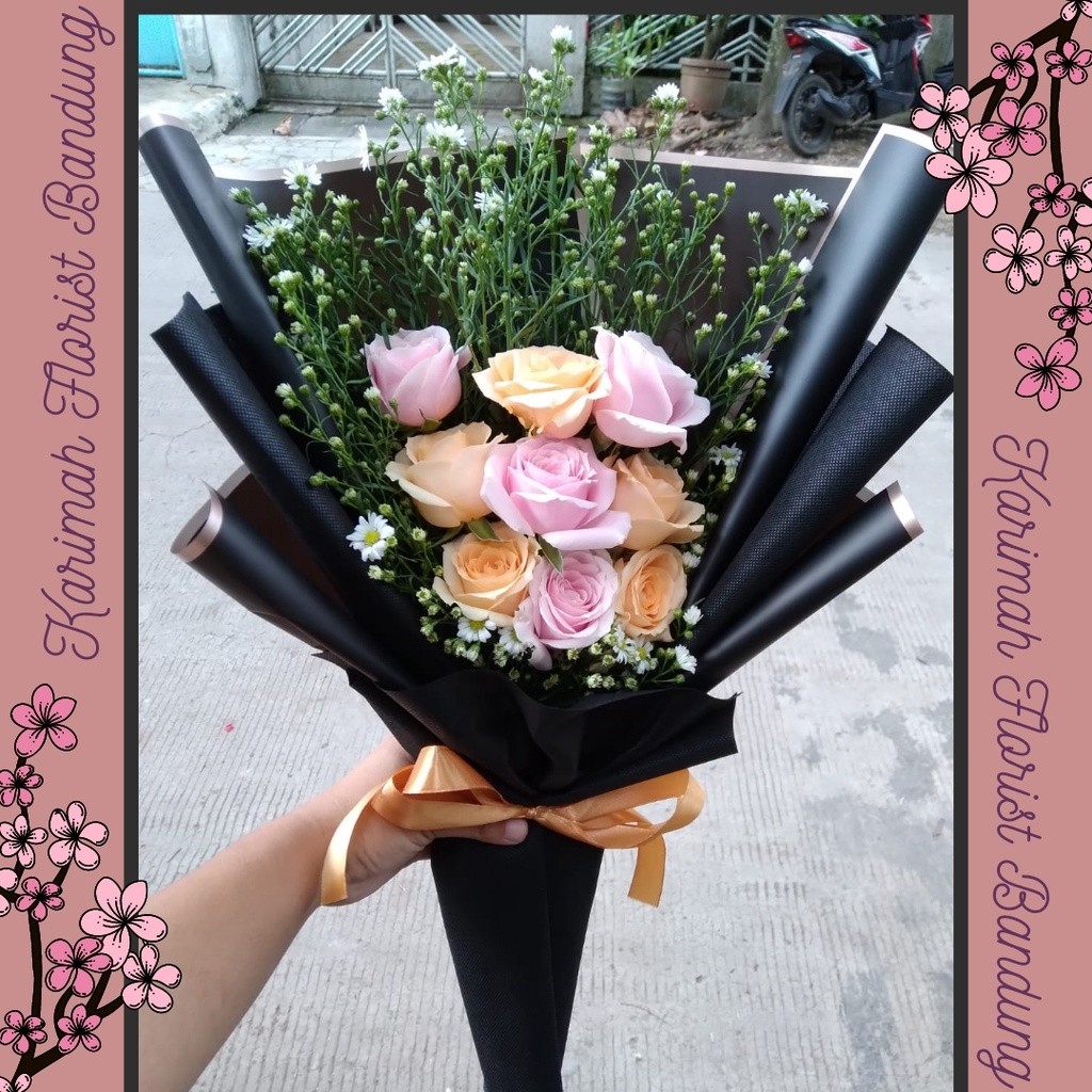 KIRIM INSTANT Fresh Flowers Bouquet Bandung Buket Bunga JUMBO Wisuda Bandung Flower Hand Bouquet Asl