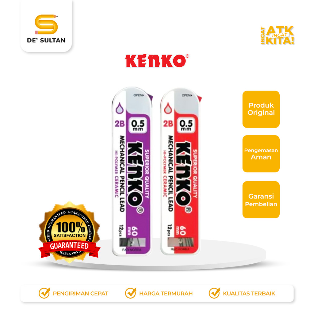 

KENKO ISI PENSIL MEKANIK/ MECHANICAL PENCIL LEAD REFILL 2B 0,5mm (1PACK)