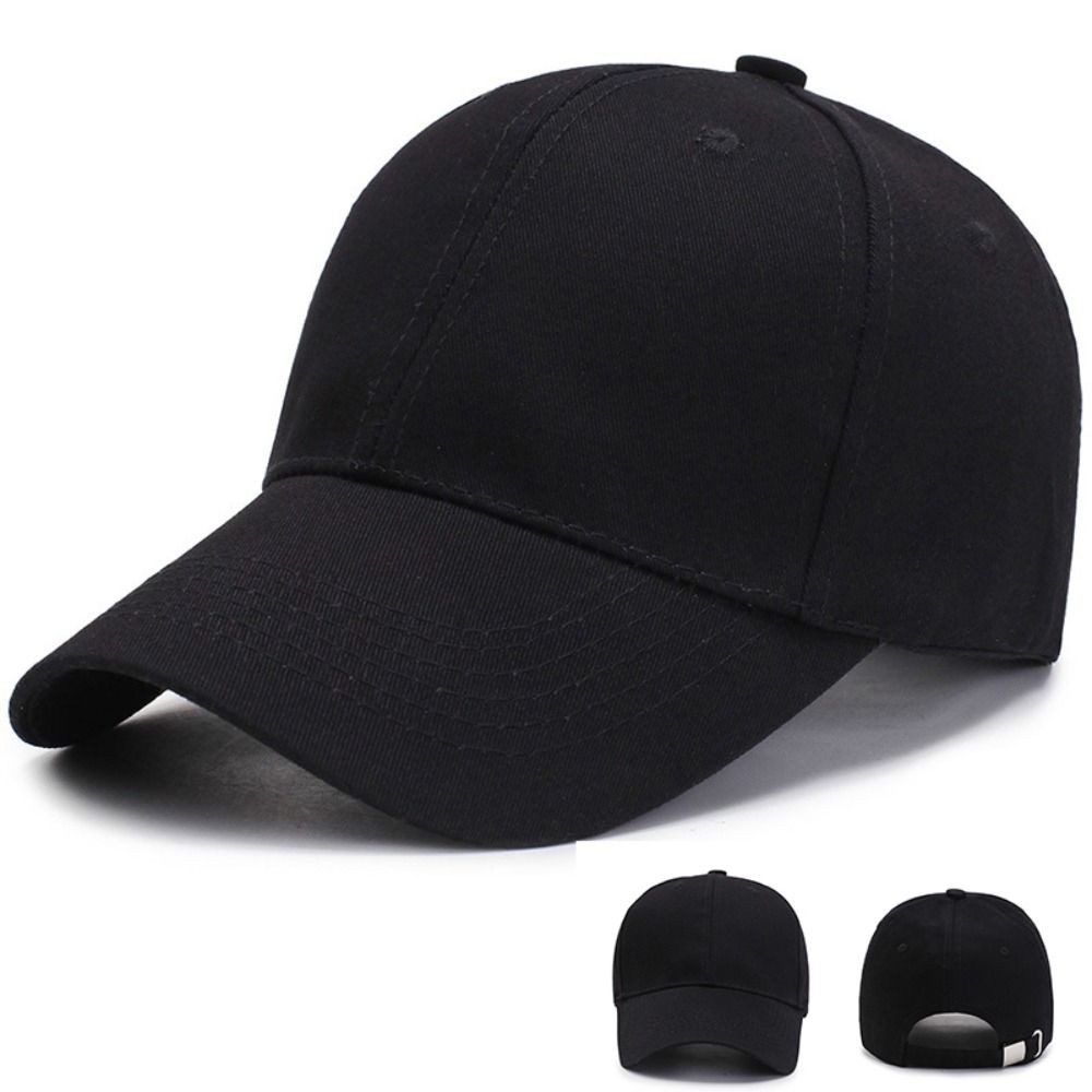 

Black Adjustable UV Protection Summer Hat Sports Cap Cotton Baseball Cap Outdoor Casual Peaked Caps