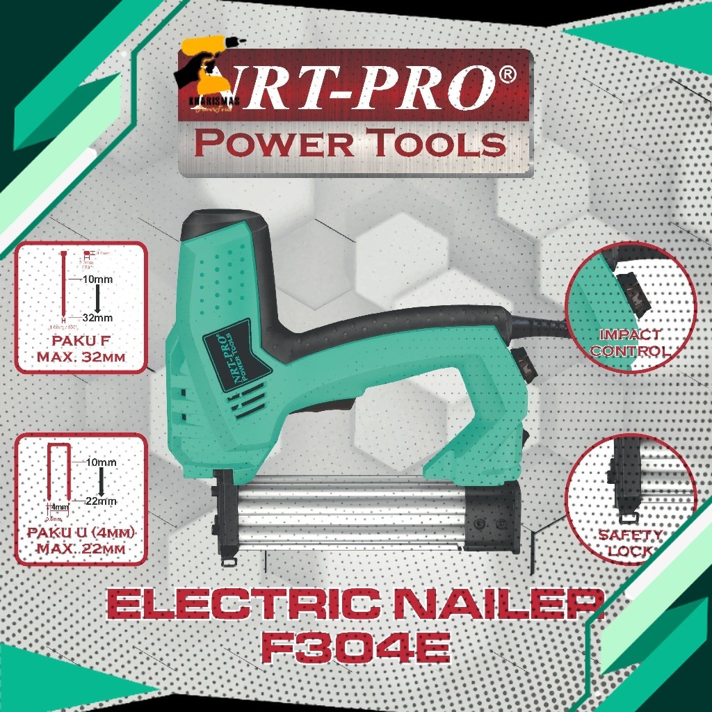 NRT-PRO F304E ELECTRIC NAILER GUN - MESIN PAKU TEMBAK ELEKTRIK STAPLES F304E NRT PRO
