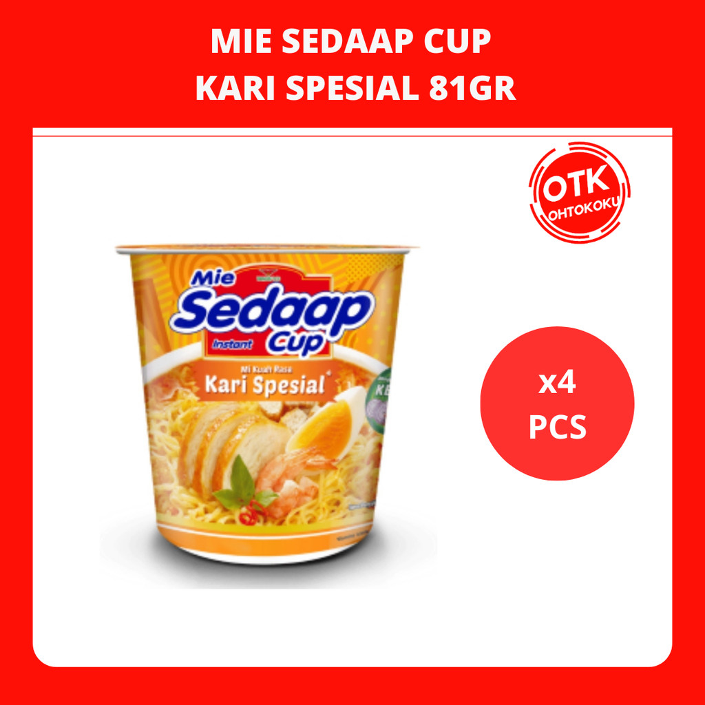 

SEDAAP Mie Instan Cup Kari Spesial 81GR X4pcs