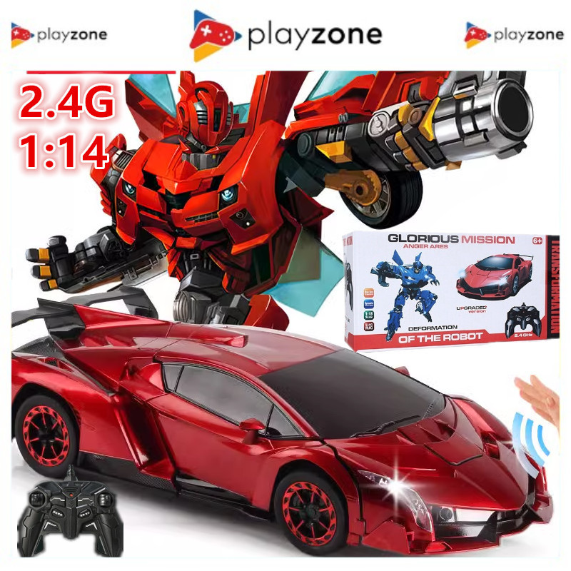 2.4Ghz 1:14 Mainan Mobil Remote Control Besar / Remote Control Mobil Sport Car Robot Transform / RC 