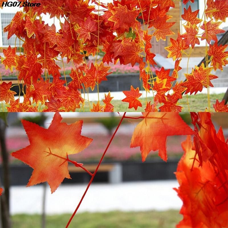 

30pcs 2.3M Artificial Vine Red Autumn Maple Leaf Fake Garland Plants Foliage Garden For Wedding Party Home Decoration