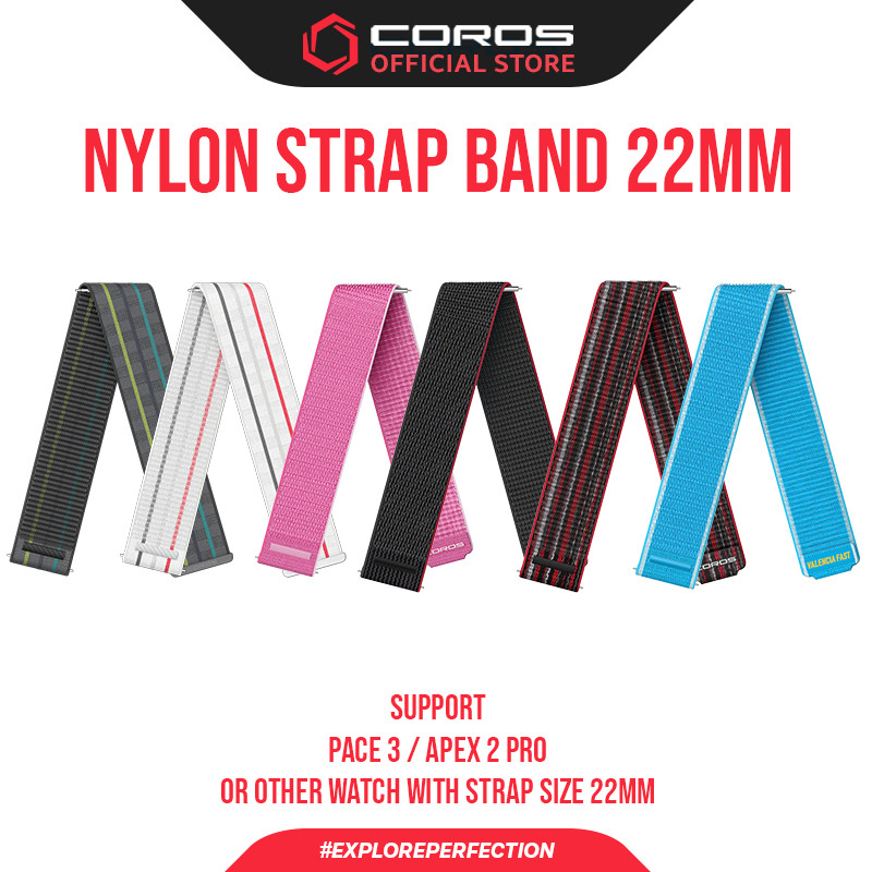 Coros Nylon Strap Band Pace 3 Watch 22mm