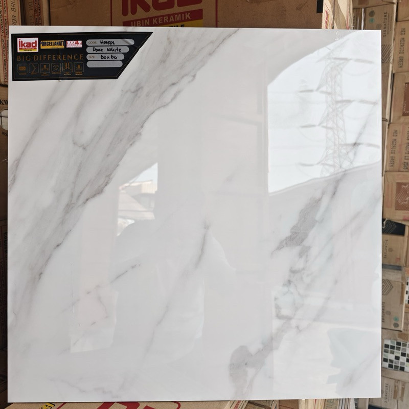 jy74rf GRANIT 60x60 putih motif carara (glossy)/ granit white carara/granit dinding kamar mandi/ gra