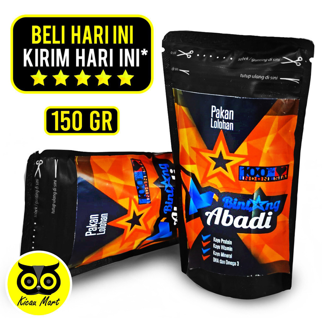 KICAU MART Pakan Lolohan Bintang Abadi 150gr Bubur Anakan Piyik Burung Lovebird Parkit Falk Sunconur