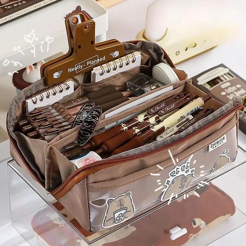 

10-tier card-pibara high-capacity transparent pen bag with beautiful appearance, multi-functional pencil case for children