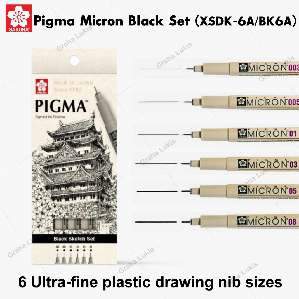 

Gramedia Surabaya - SAKURA Pigma Micron Set 6 XSDK-BK-6A