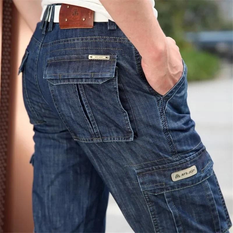 Cargo Jeans Men Big Size 2940 42  Casual Military Multipocket Jeans Male Clothes  2020 New High Qual