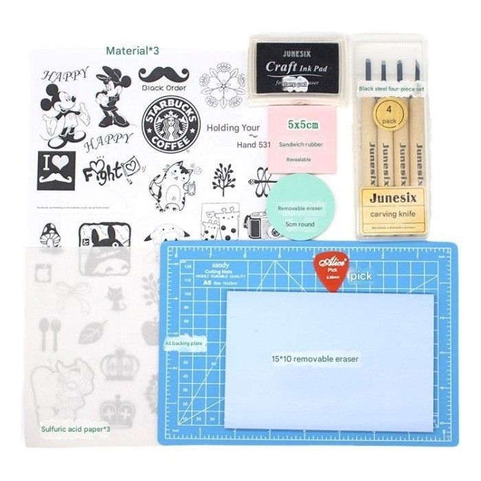 

[LOGU] Mainan DIY Set Alat Cap Karet, Kit Stempel DIY, DIY Stamp kit, DIY Stempel karet